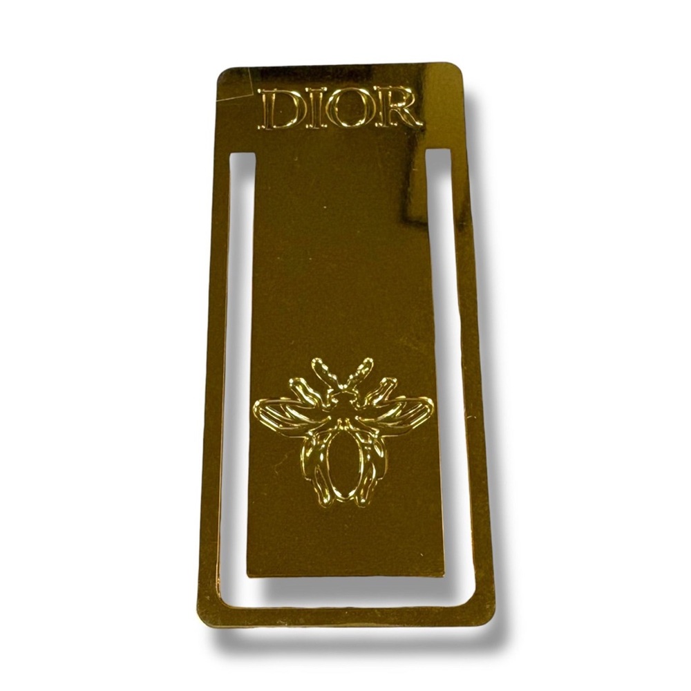Christian Dior Gold Clip/Bookmark with Bee Design & Dior White w/ Gold Bag! New. - Picture 6 of 8